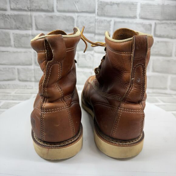 Duluth Trading Co VINTAGE Men\'s 10 W 6\' Moc Toe Brown Leather Made in USA Boots main image 11
